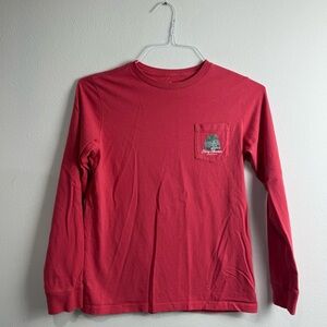 Vineyard Vines Kid’s Merry Christmas Retro Van Long Sleeve T-Shirt Size Medium